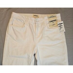 L'AGENCE MILANA Sz 23 (meas 27")Low Rise Stovepipe Jeans White *Flawed* NWT L576